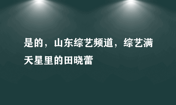 是的，山东综艺频道，综艺满天星里的田晓蕾