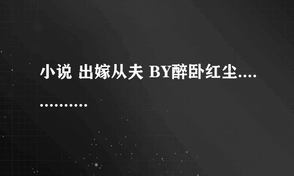 小说 出嫁从夫 BY醉卧红尘................