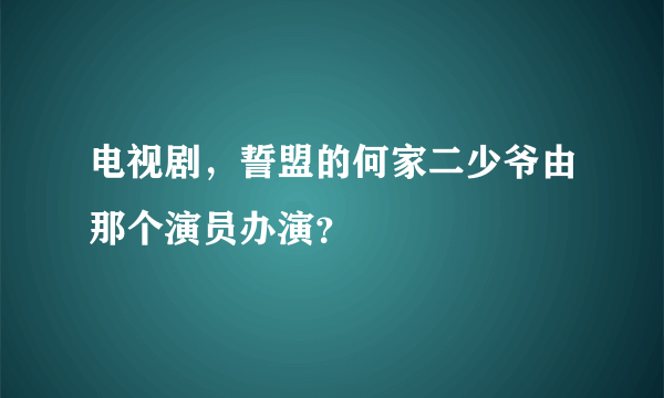 电视剧，誓盟的何家二少爷由那个演员办演？
