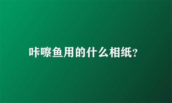 咔嚓鱼用的什么相纸？