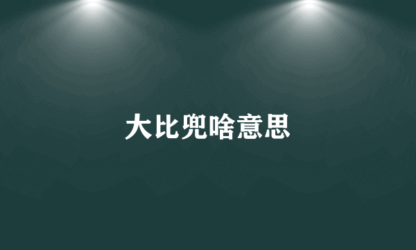 大比兜啥意思