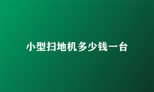 小型扫地机多少钱一台