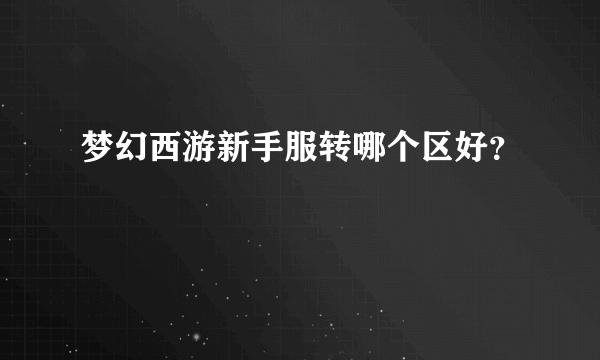 梦幻西游新手服转哪个区好？