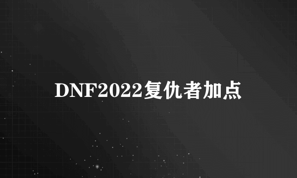 DNF2022复仇者加点