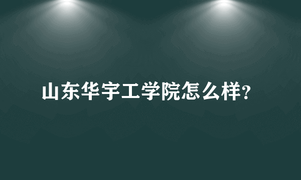山东华宇工学院怎么样？