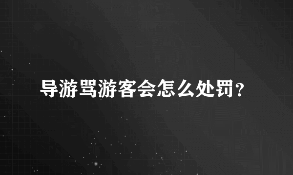导游骂游客会怎么处罚？