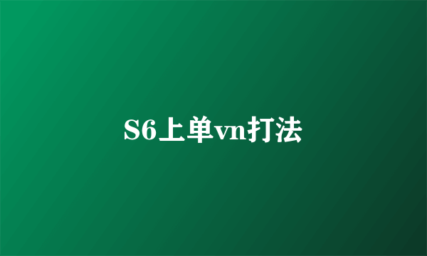 S6上单vn打法