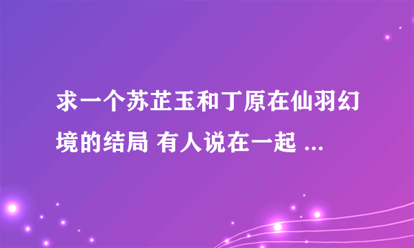 求一个苏芷玉和丁原在仙羽幻境的结局 有人说在一起 有人说没有 到底有没有啊 急急急