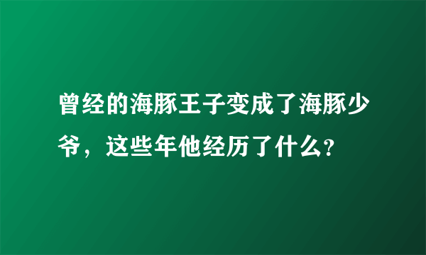 曾经的海豚王子变成了海豚少爷，这些年他经历了什么？