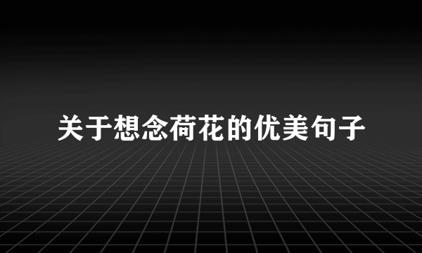 关于想念荷花的优美句子