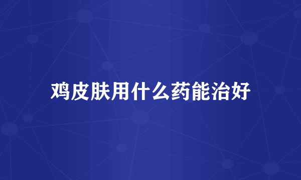 鸡皮肤用什么药能治好