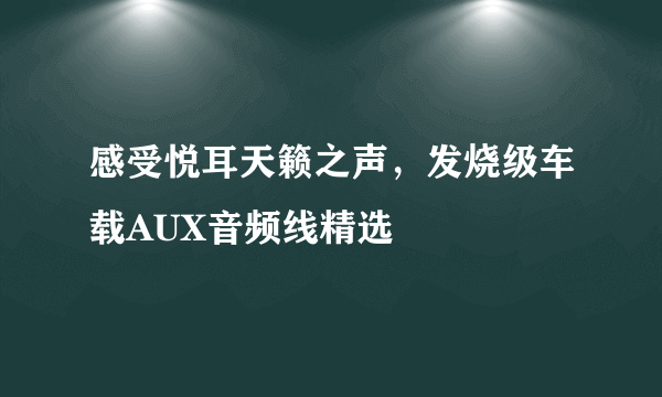 感受悦耳天籁之声，发烧级车载AUX音频线精选