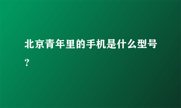 北京青年里的手机是什么型号？