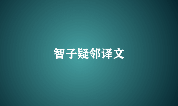 智子疑邻译文