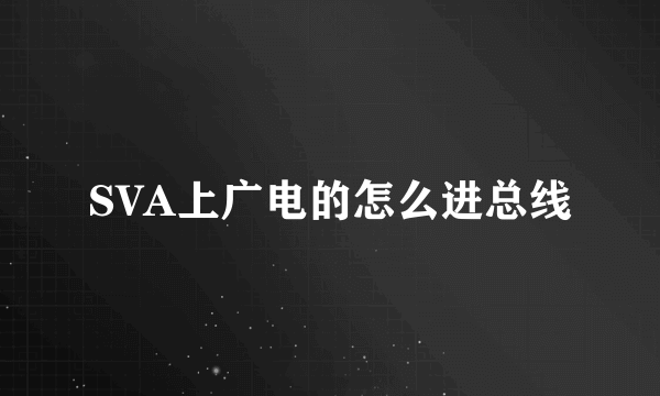 SVA上广电的怎么进总线