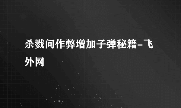 杀戮间作弊增加子弹秘籍-飞外网