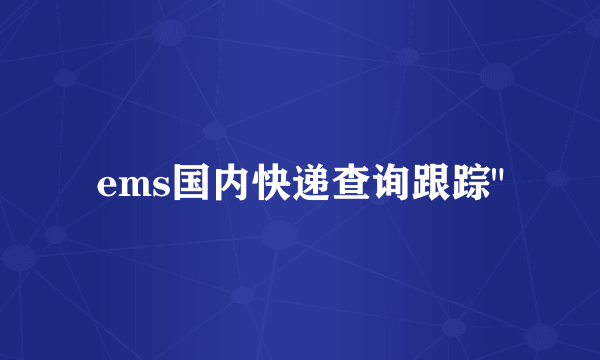 ems国内快递查询跟踪
