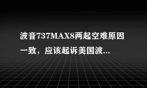 波音737MAX8两起空难原因一致，应该起诉美国波音巨额赔款吗？