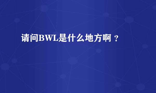 请问BWL是什么地方啊 ？