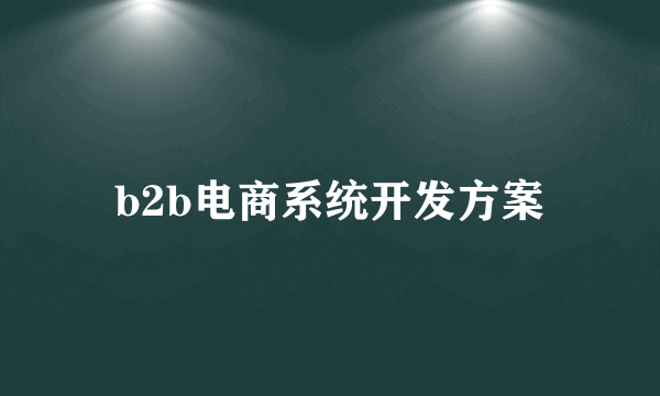 b2b电商系统开发方案