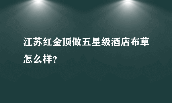 江苏红金顶做五星级酒店布草怎么样？