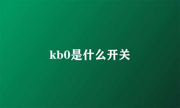 kb0是什么开关