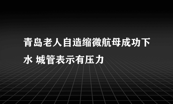 青岛老人自造缩微航母成功下水 城管表示有压力