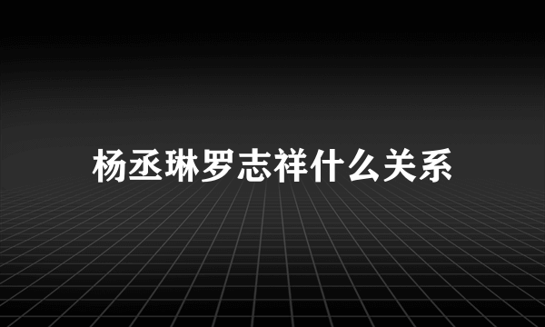 杨丞琳罗志祥什么关系
