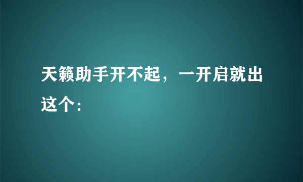 天籁助手开不起，一开启就出这个：