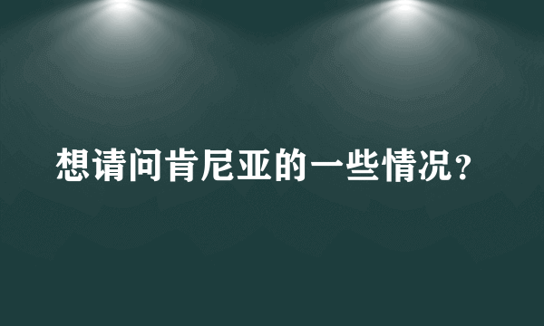 想请问肯尼亚的一些情况？