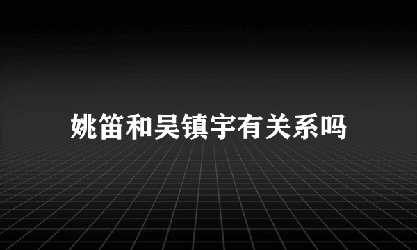 姚笛和吴镇宇有关系吗