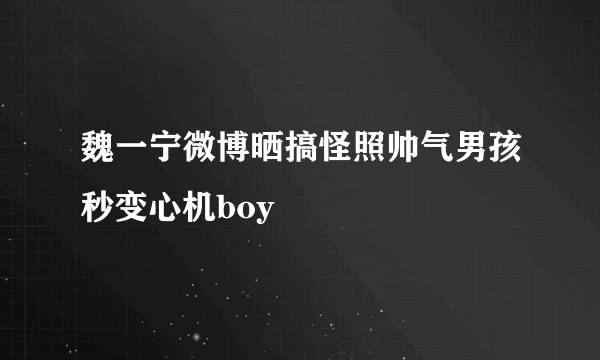 魏一宁微博晒搞怪照帅气男孩秒变心机boy
