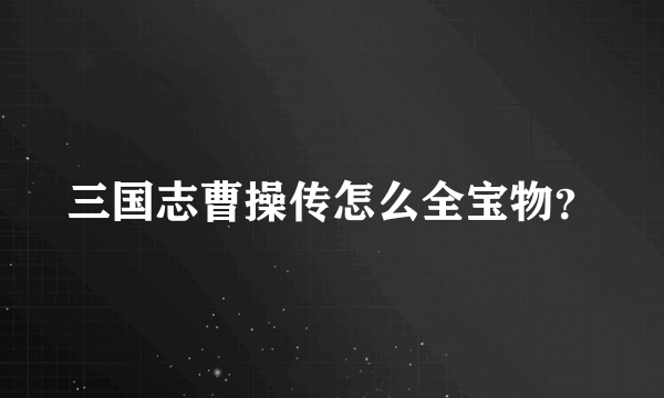 三国志曹操传怎么全宝物？