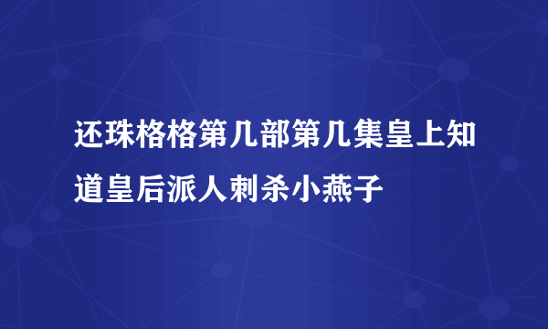 还珠格格第几部第几集皇上知道皇后派人刺杀小燕子