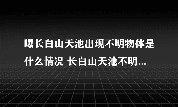 曝长白山天池出现不明物体是什么情况 长白山天池不明物体是外星人吗