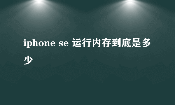 iphone se 运行内存到底是多少