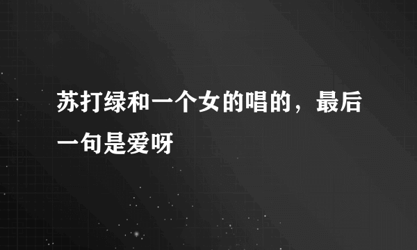 苏打绿和一个女的唱的，最后一句是爱呀