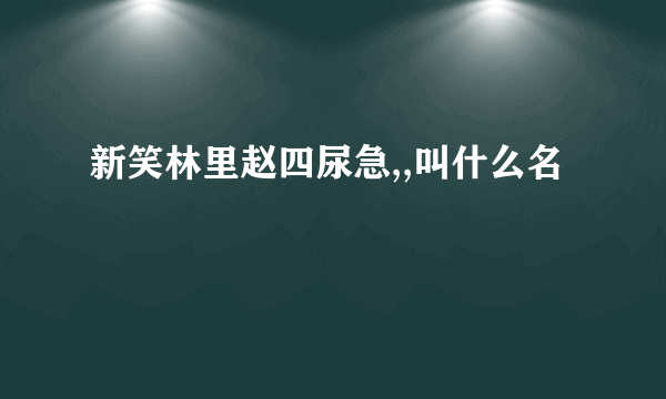 新笑林里赵四尿急,,叫什么名