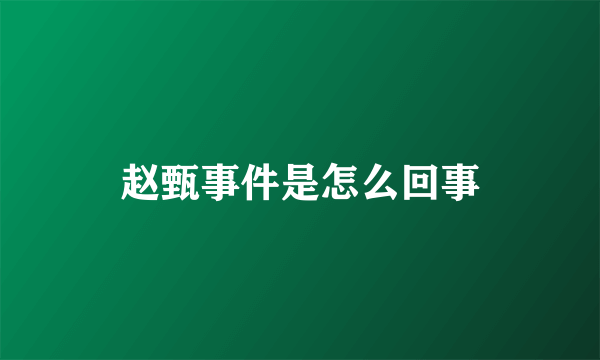 赵甄事件是怎么回事