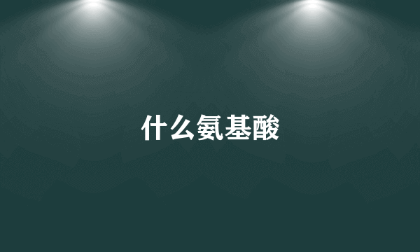 什么氨基酸