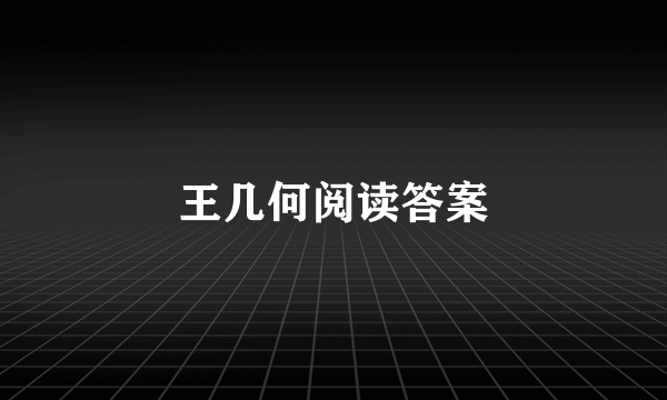 王几何阅读答案
