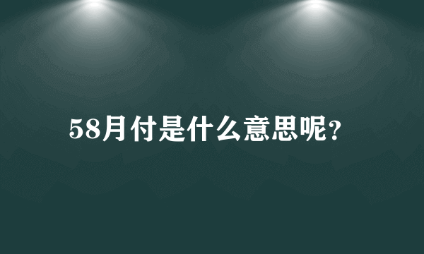 58月付是什么意思呢？