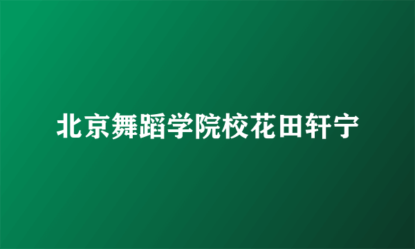 北京舞蹈学院校花田轩宁