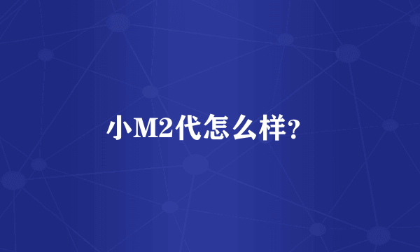 小M2代怎么样？