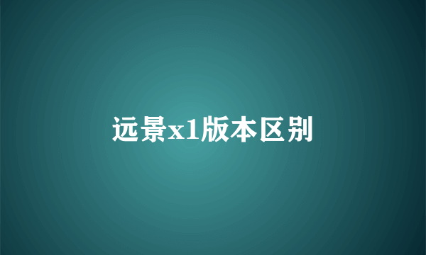 远景x1版本区别