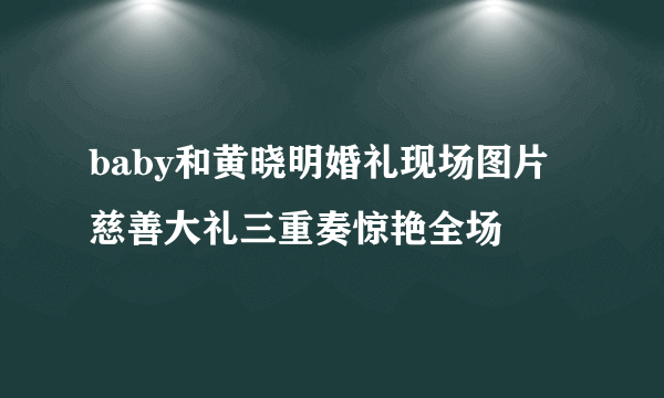 baby和黄晓明婚礼现场图片慈善大礼三重奏惊艳全场