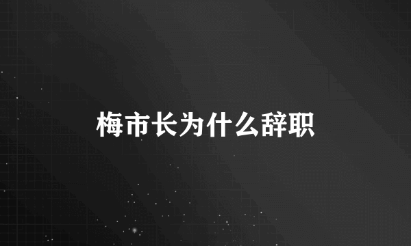 梅市长为什么辞职