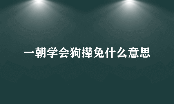 一朝学会狗撵兔什么意思