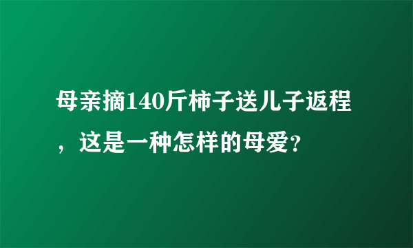 母亲摘140斤柿子送儿子返程，这是一种怎样的母爱？