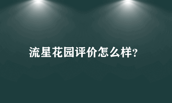 流星花园评价怎么样？